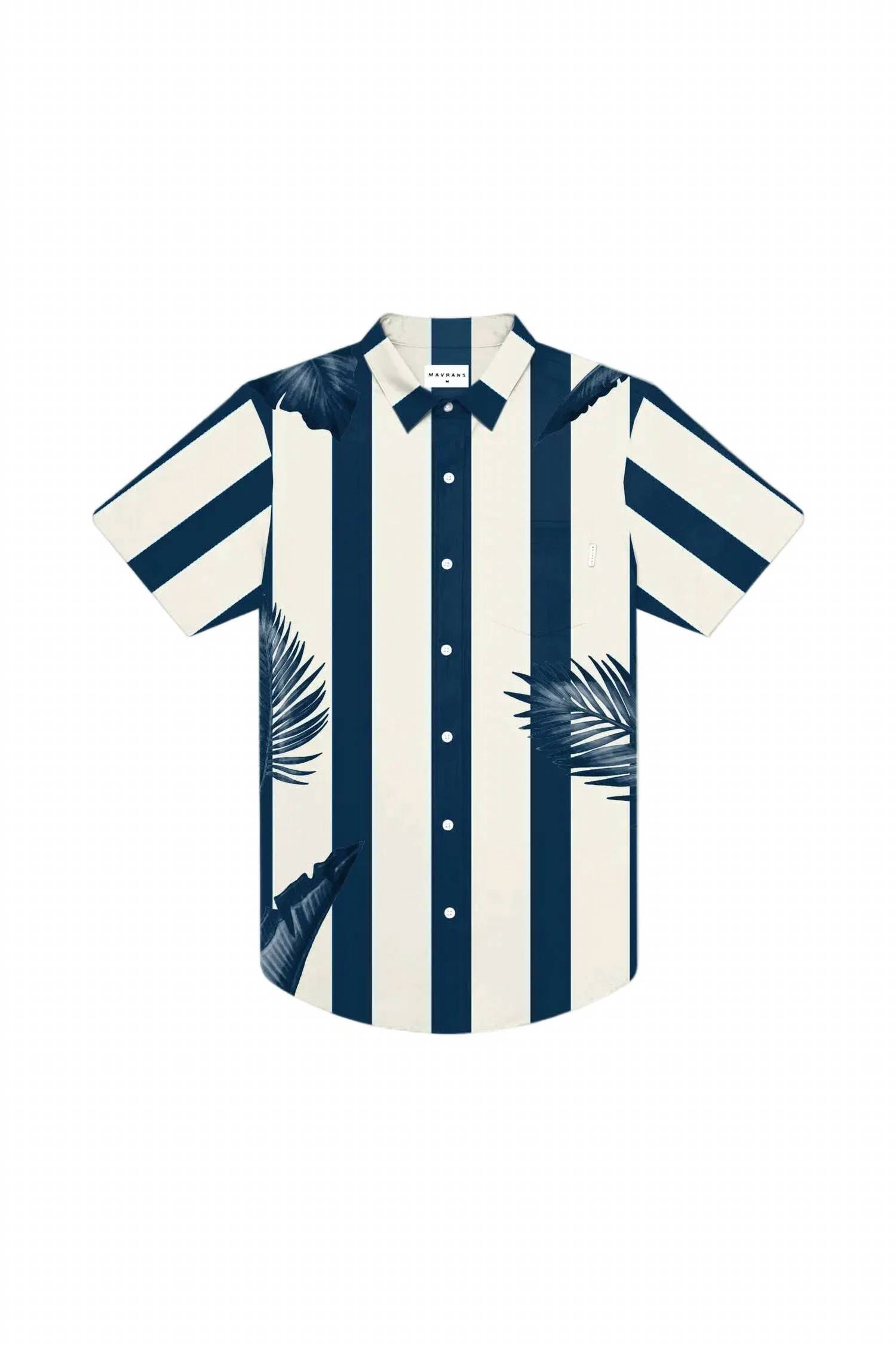 New Mavrans Palm Short Sleeve Weekend Shirt In Blue — image 2 of 2